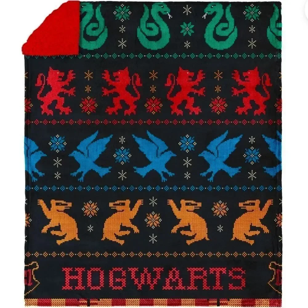 The Harry Potter Faux Shearling Throw Blanket NWT 50